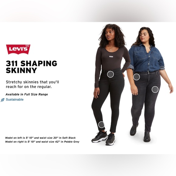 NWT 2 Pair of Levi’s 311 Hypersoft Shaping Skinny Jeans / Soft Stretch Denim - Picture 4 of 16